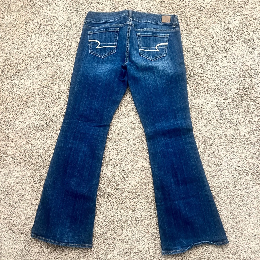 American Eagle Dark Blue Flare/Bootcut Women's Jeans - Picture 2 of 3